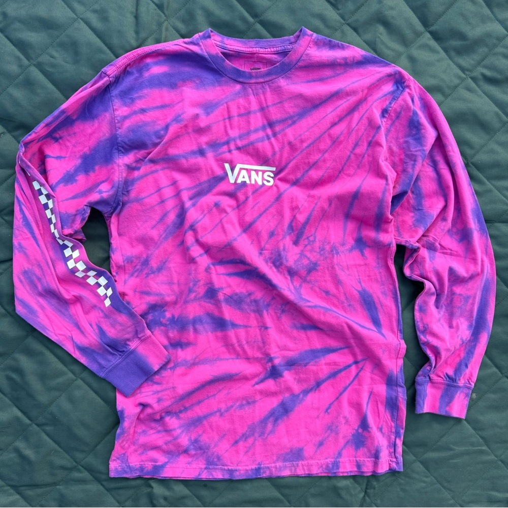 Vans Pink and Purple Tie-Dye Long Sleeve Tee